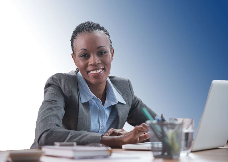 photo of a beautiful black woman professional smiling